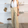 Calça Wide Leg jeans Bege